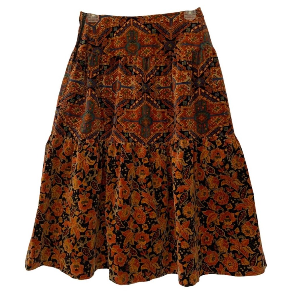 Vintage Velvet Tiered Skirt